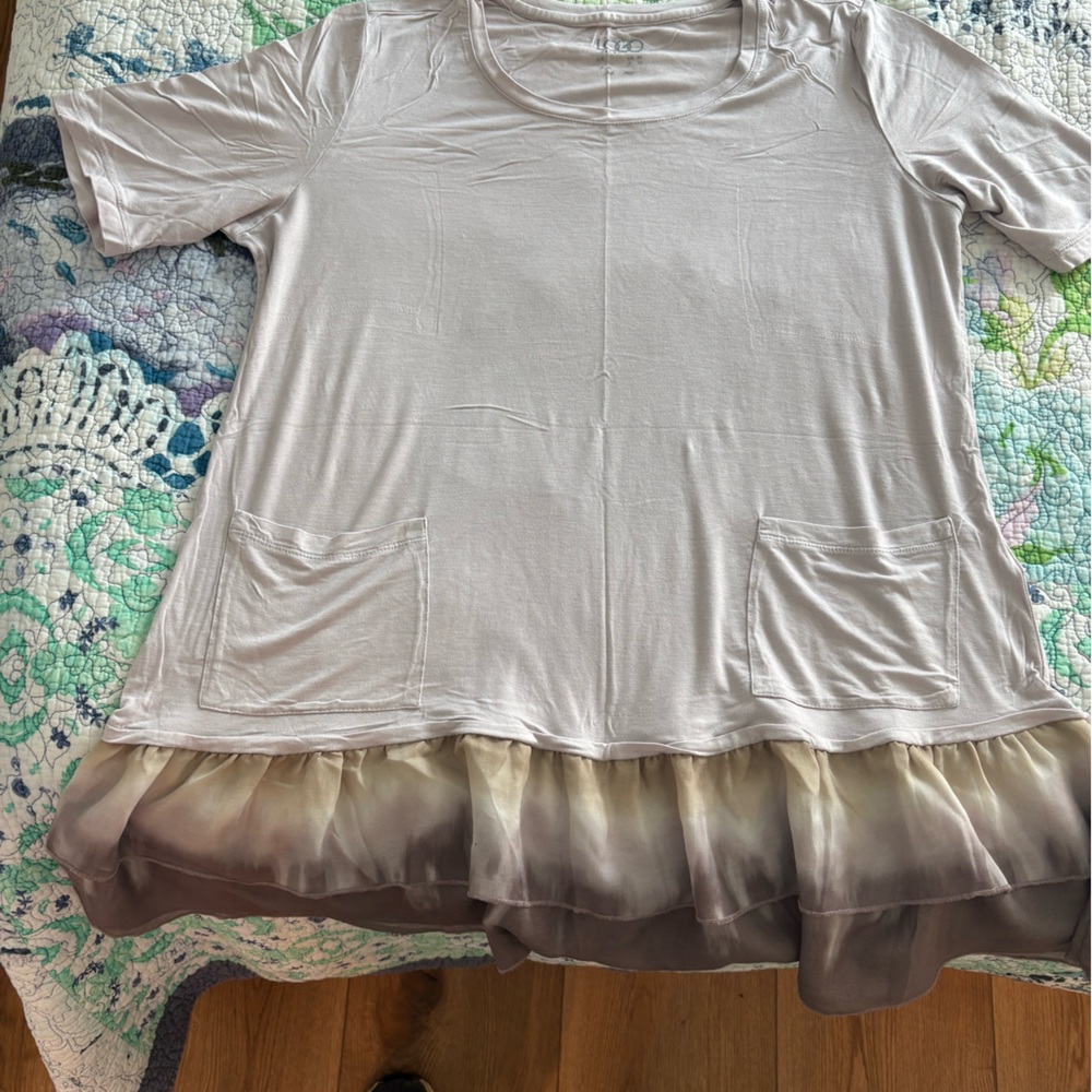 LOGO Cream and Brown Women's Top